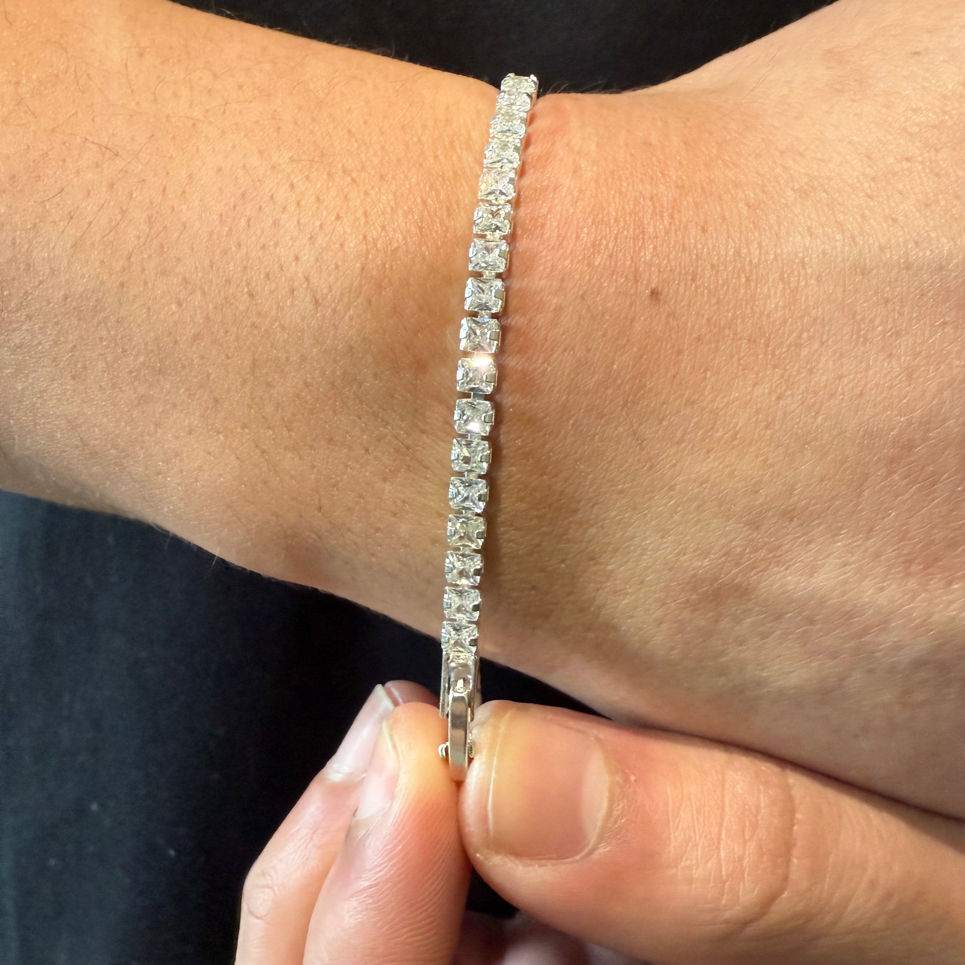 Pulsera Tennis con Circones 3,5mm – Silver Ice 04