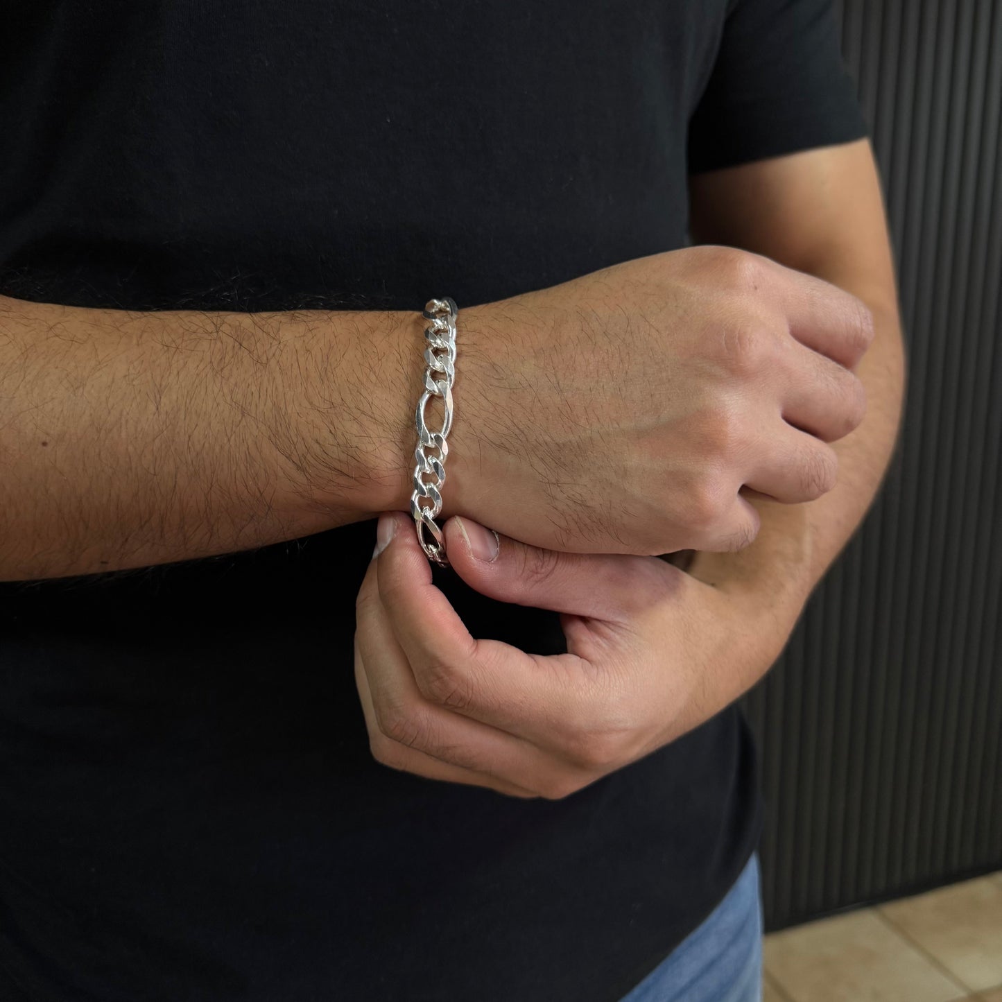 Pulsera Fígaro Plata 925 - 10 mm – Silver Ice 02