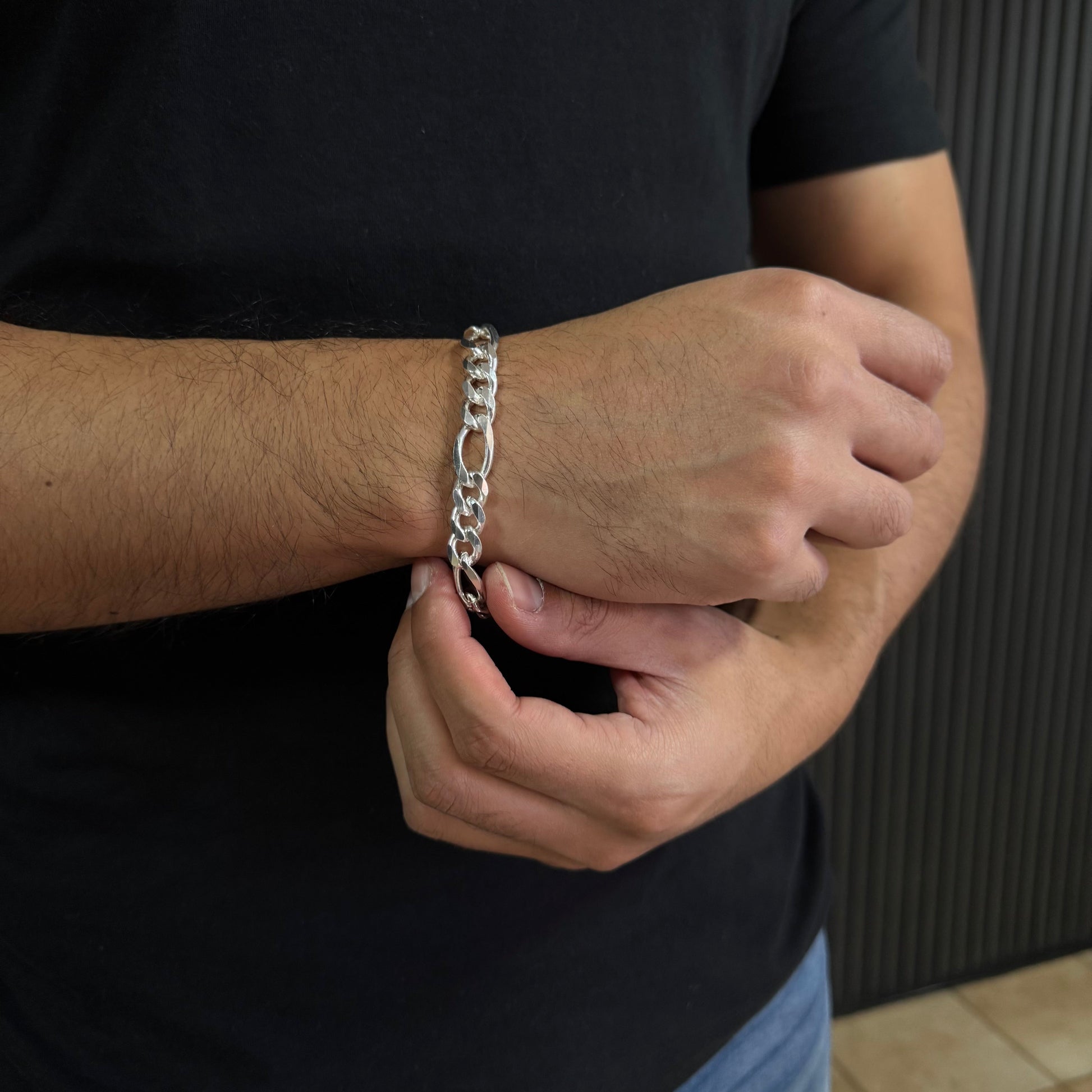 Pulsera Fígaro Plata 925 - 10 mm – Silver Ice 02