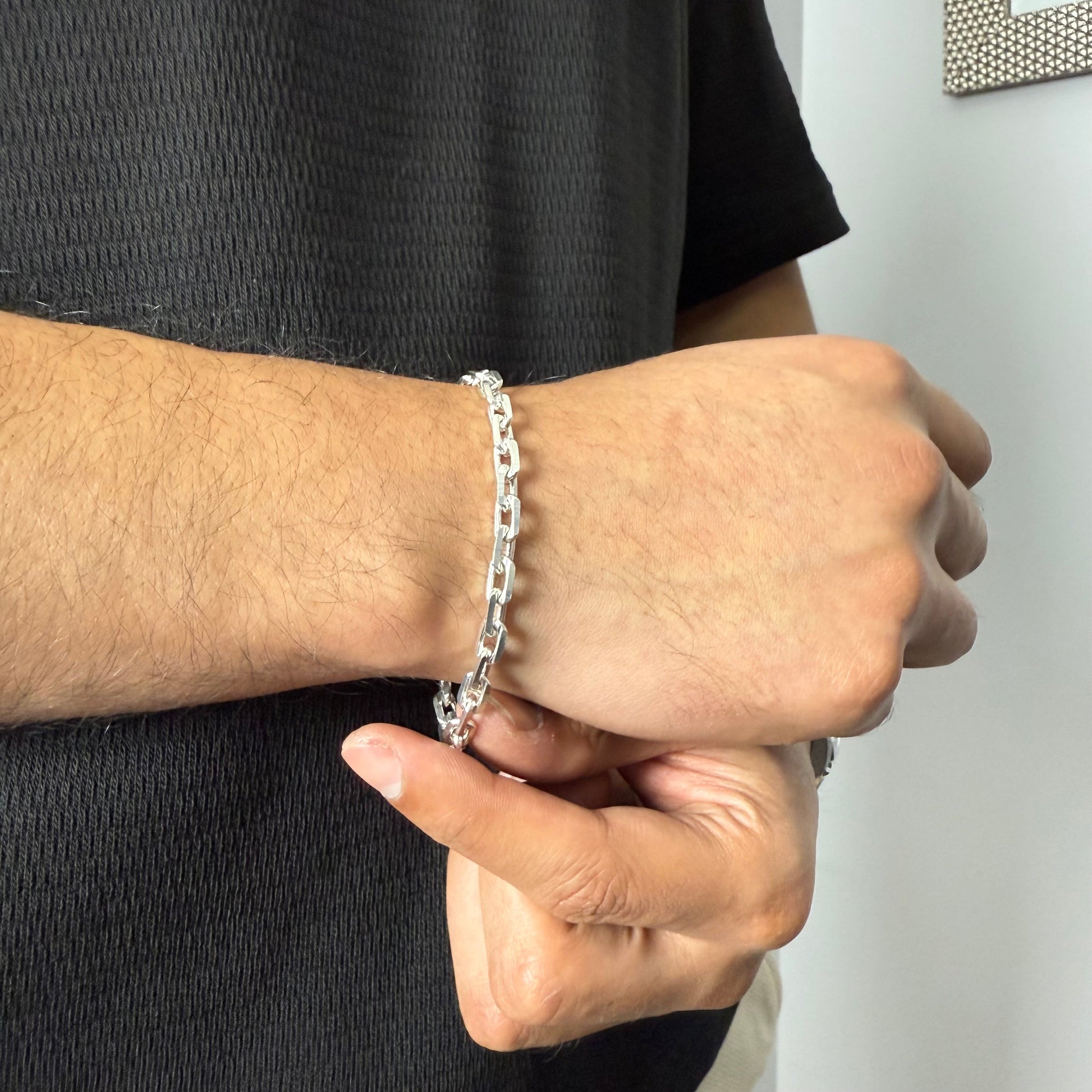 Pulsera Rolo Limada 6mm – Silver Ice 02