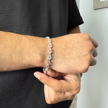 Pulsera Rolo Limada 6mm – Silver Ice 02