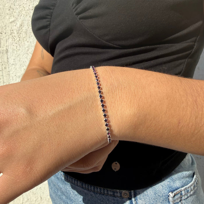 Pulsera Tennis Dark Purple Plata 925 - 2mm – Silver Ice 02