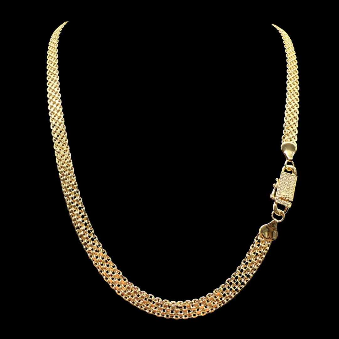 Cadena Tejido Chino Oro – 7,5 mm – Silver Ice 02