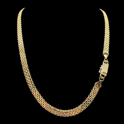 Cadena Tejido Chino Oro – 7,5 mm – Silver Ice 02
