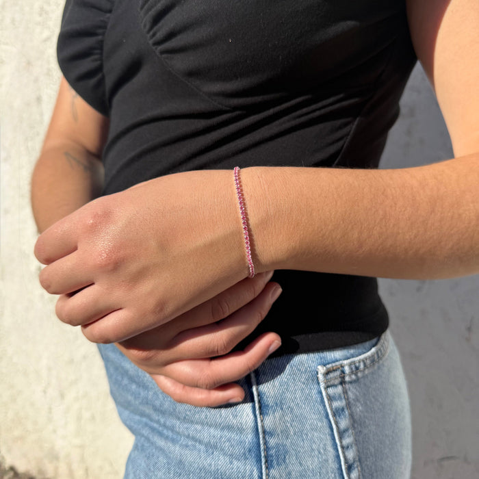 Pulsera Tennis Pink Plata 925 - 2mm – Silver Ice 02