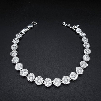 Pulsera Glam Circones Blancos Plata 925 – Silver Ice 01