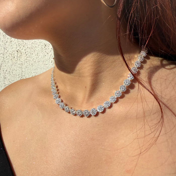 Collar Glam Circones Blancos Plata 925 – Silver Ice 03
