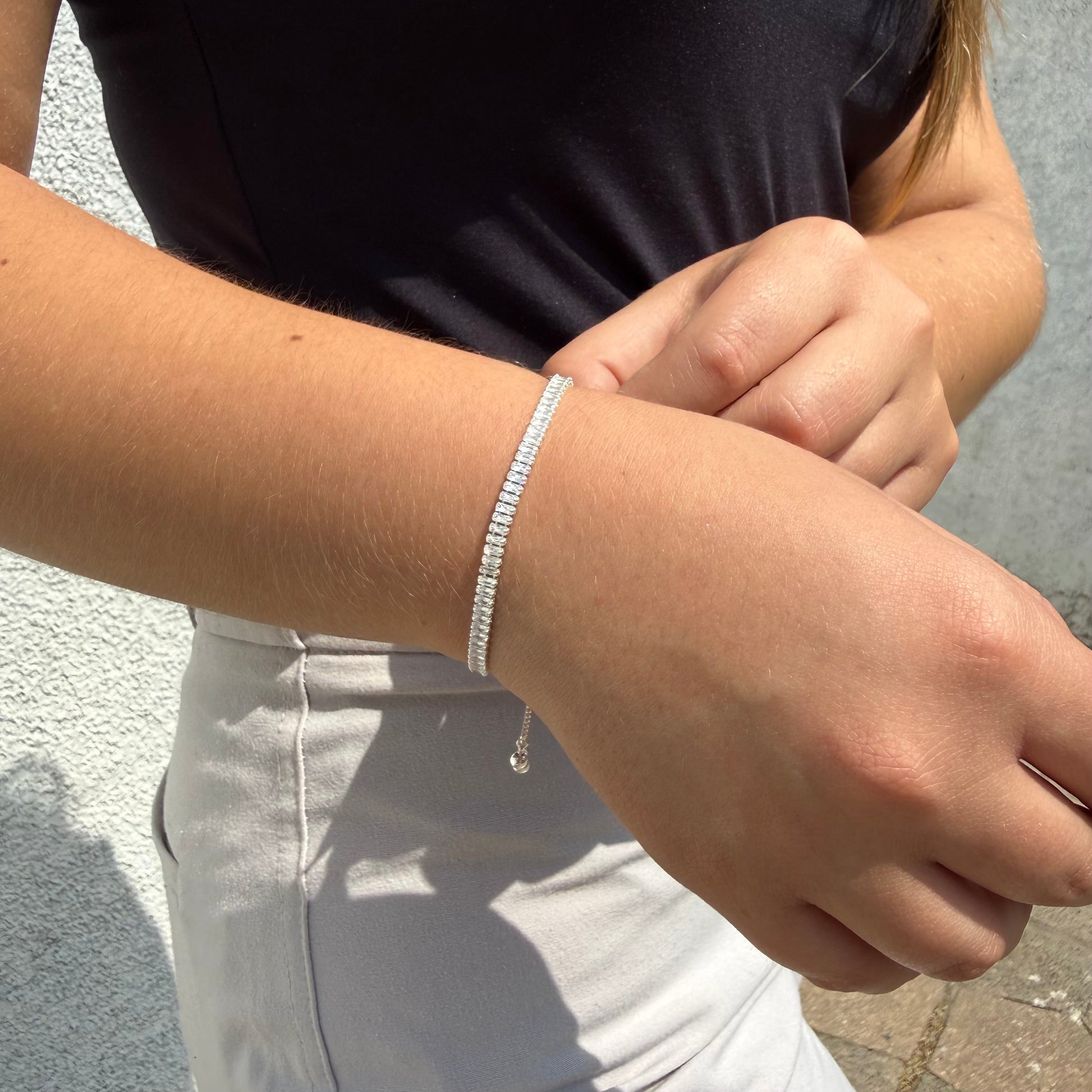 Pulsera Tennis Ajustable 3,5mm – Silver Ice 05