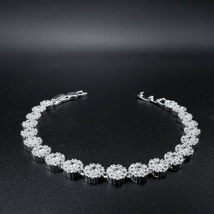 Pulsera Glam Circones Blancos Plata 925 – Silver Ice 02