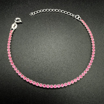 Pulsera Tennis Pink Plata 925 - 2mm – Silver Ice 04