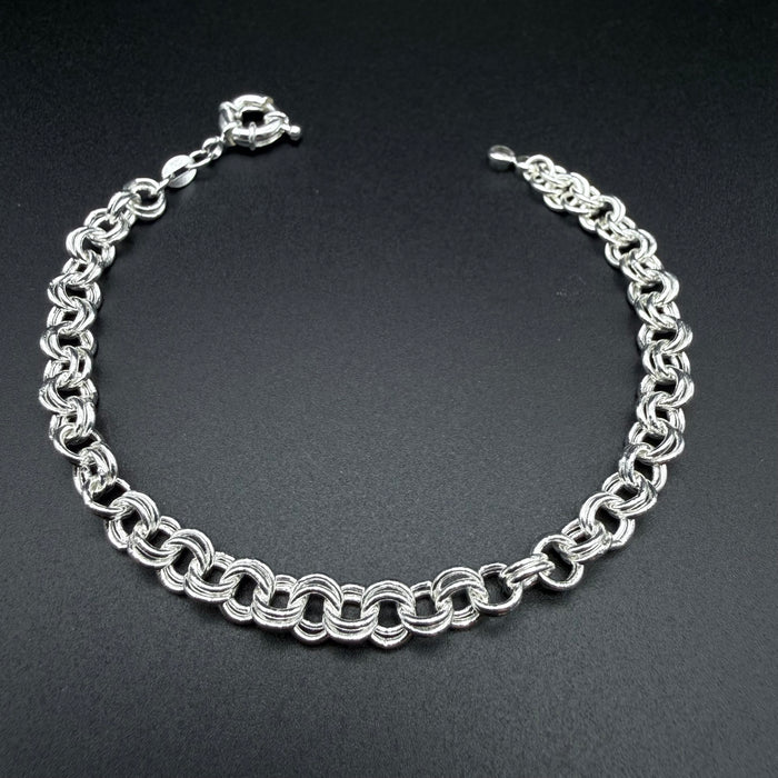 Pulsera Doble Rolo Plata 925 - 6mm