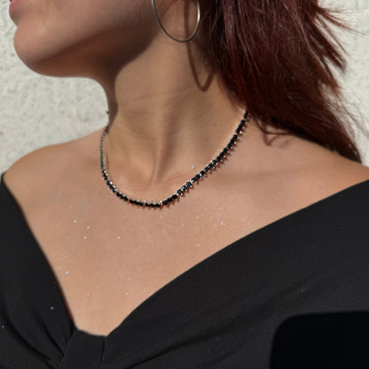 Collar Gotas de Luz circones negros Plata 925