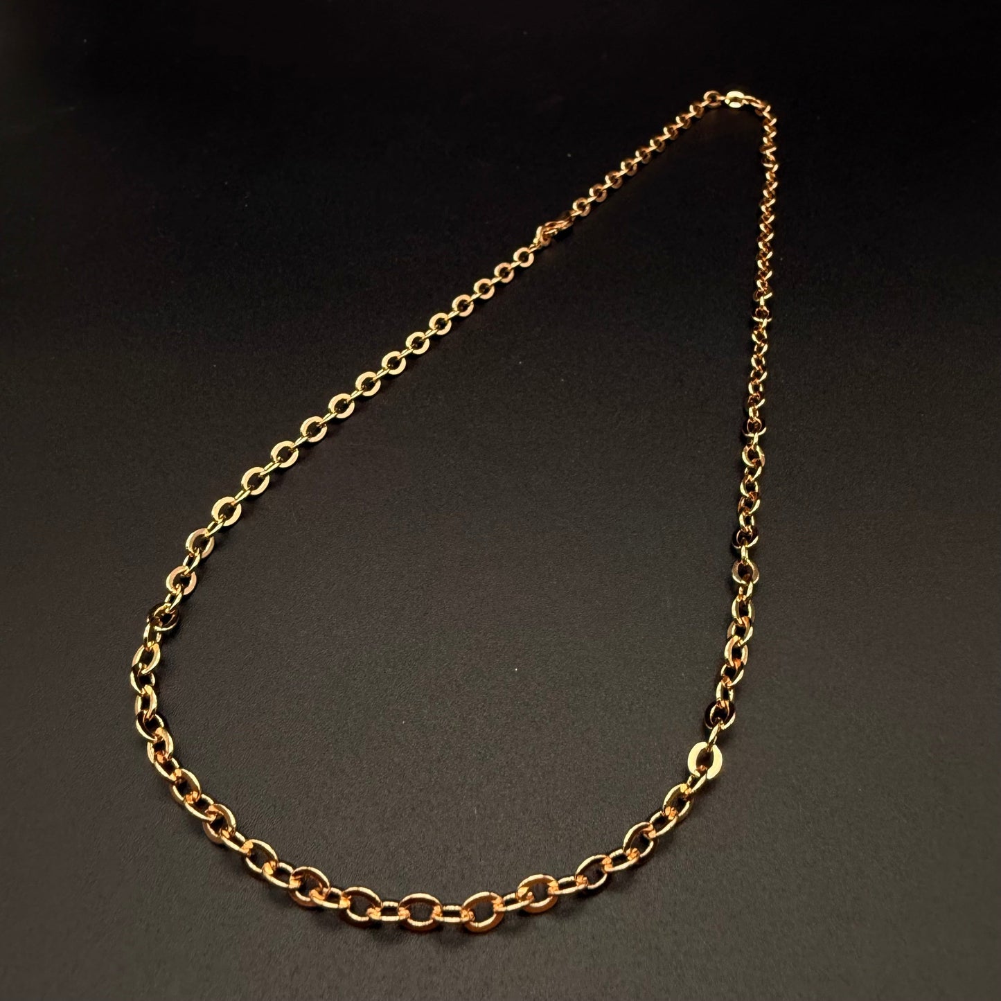 Cadena Eslabón Ovalado Oro Rosa – Silver Ice 04