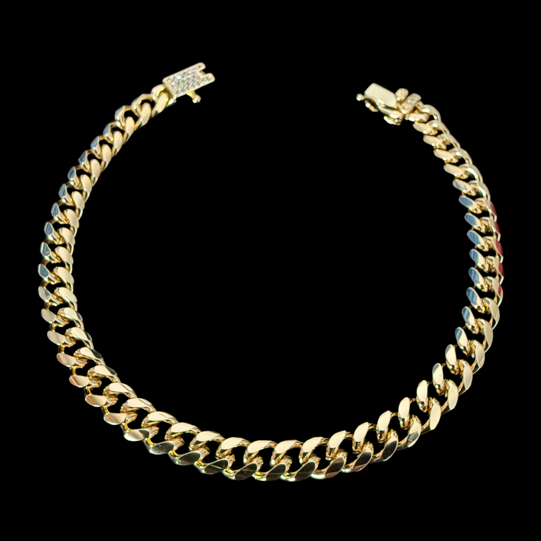 Pulsera Cubana Oro – 5 mm – Silver Ice 01