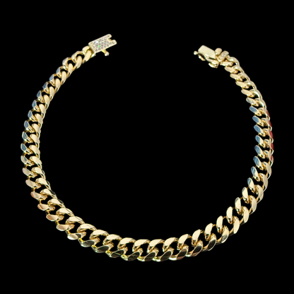 Pulsera Cubana Oro – 5 mm – Silver Ice 01