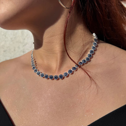 Collar Glam Circones Azules Plata 925 – Silver Ice 06