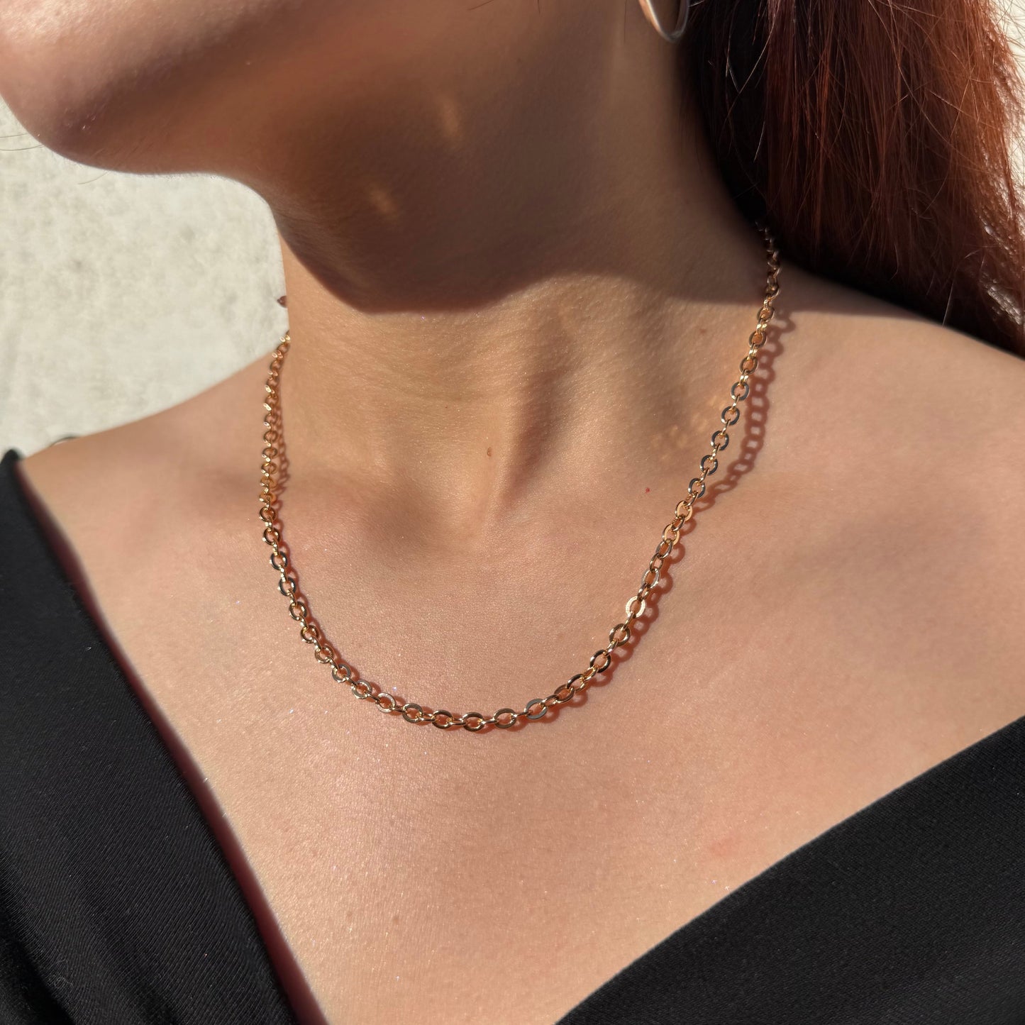 Cadena Eslabón Ovalado Oro Rosa – Silver Ice 05
