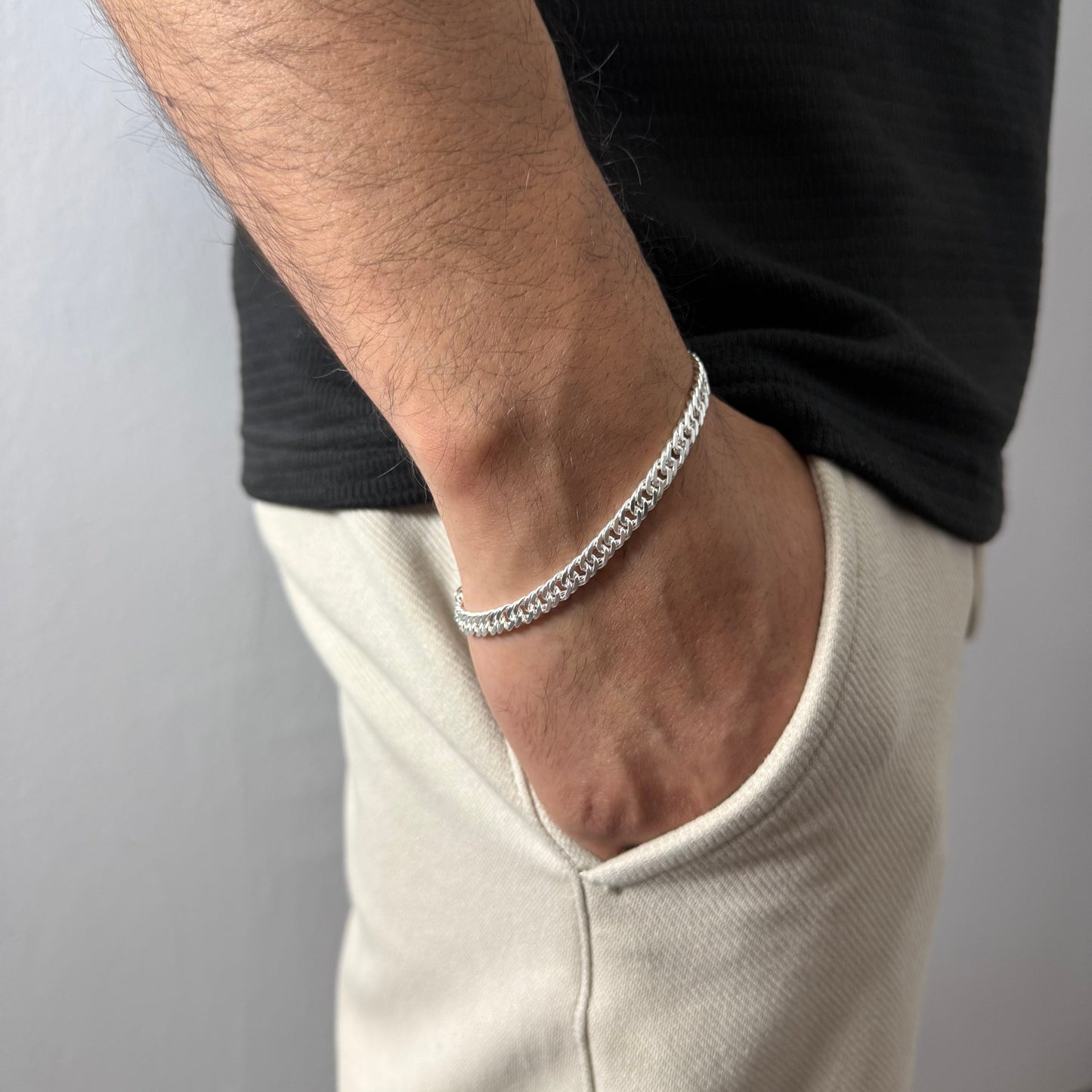 Pulsera Triple Grumet - 5,5 mm – Silver Ice 03