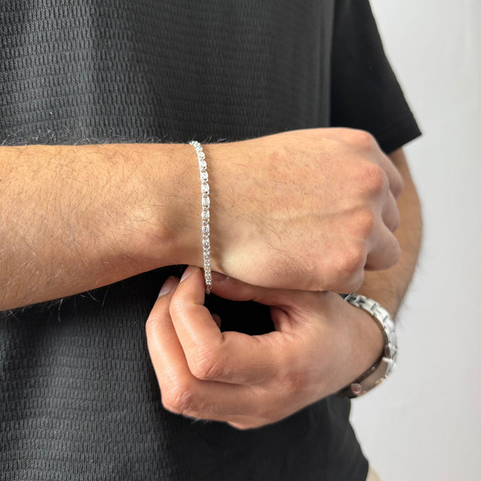 Pulsera Caracol - 4mm – Silver Ice 02