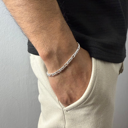 Pulsera Fígaro 5mm – Silver Ice 03
