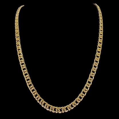 Cadena Doble Cubana Oro – 7 mm – Silver Ice 01