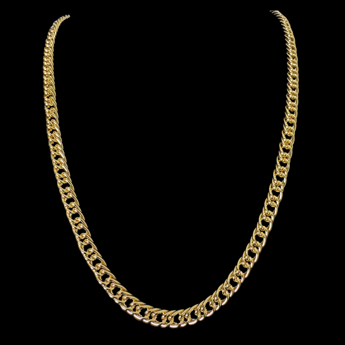 Cadena Doble Cubana Oro – 7 mm – Silver Ice 01