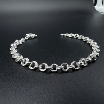 Pulsera Doble Rolo Plata 925 - 6mm