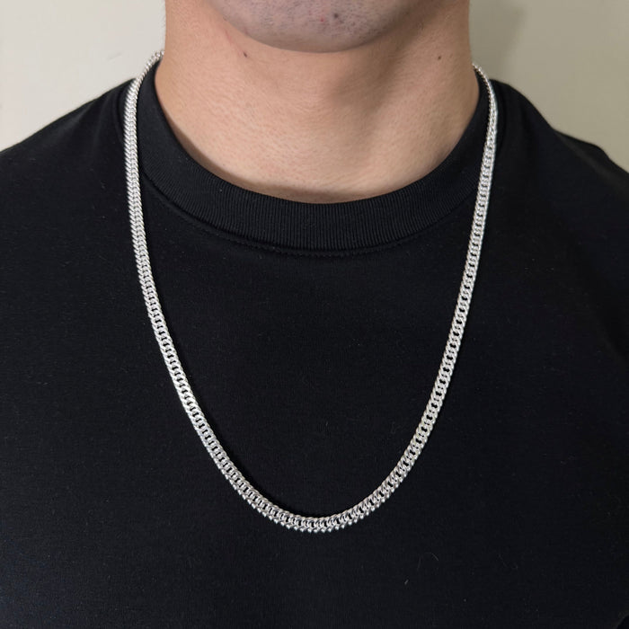 Cadena Triple Grumet 4mm – Silver Ice 03