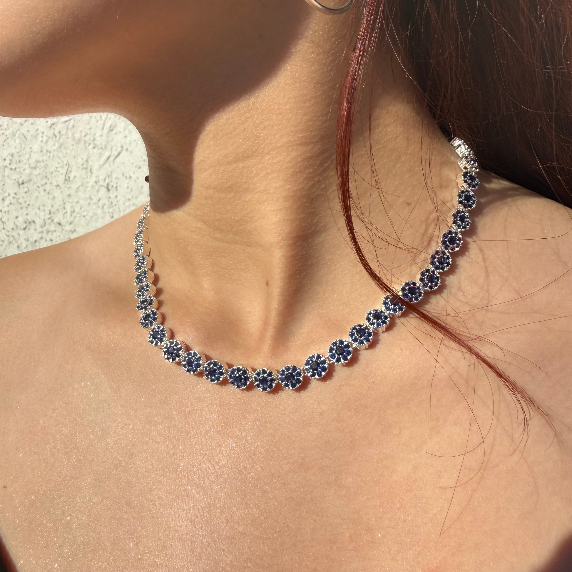 Collar Glam Circones Azules Plata 925 – Silver Ice 02
