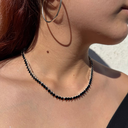 Collar Gotas de Luz Circones Negros Plata 925 – Silver Ice 05