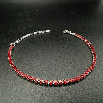 Pulsera Tennis Rubí Plata 925 - 2mm – Silver Ice 03