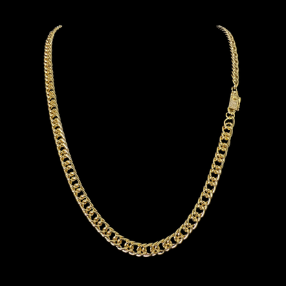 Cadena Doble Cubana Oro – 7 mm – Silver Ice 03