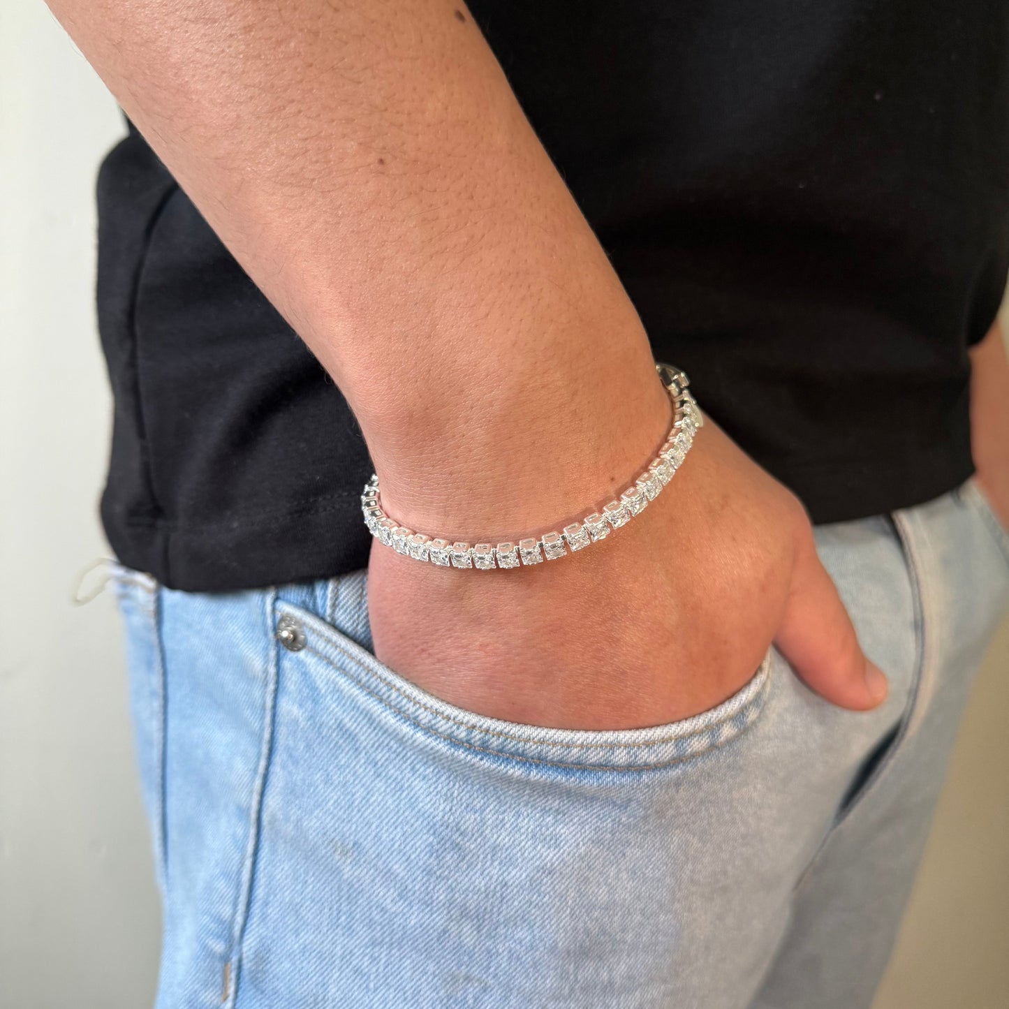 Pulsera Tennis con Circones 5mm – Silver Ice 05