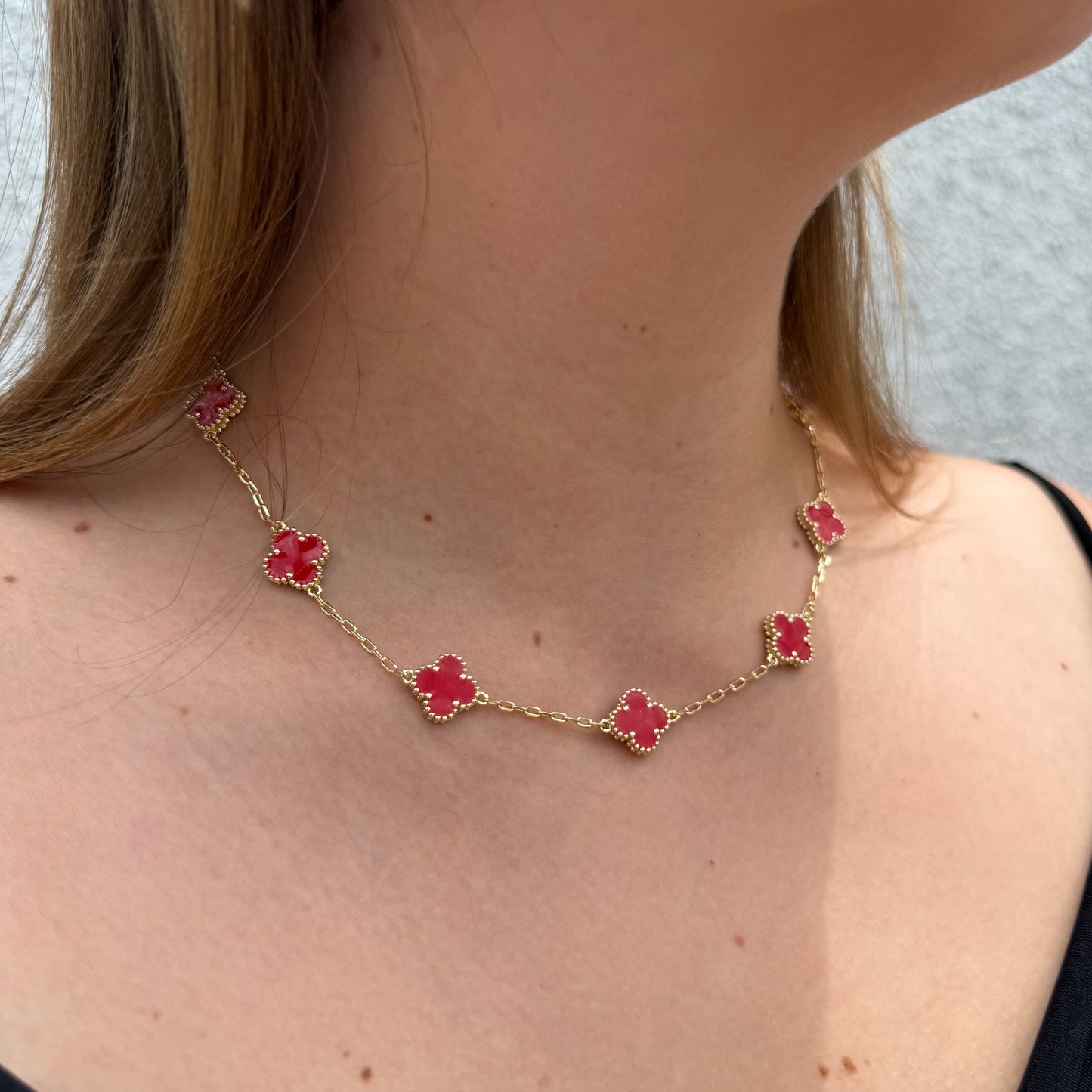 Cadena Van Cleef Roja Dual Oro – Silver Ice 01