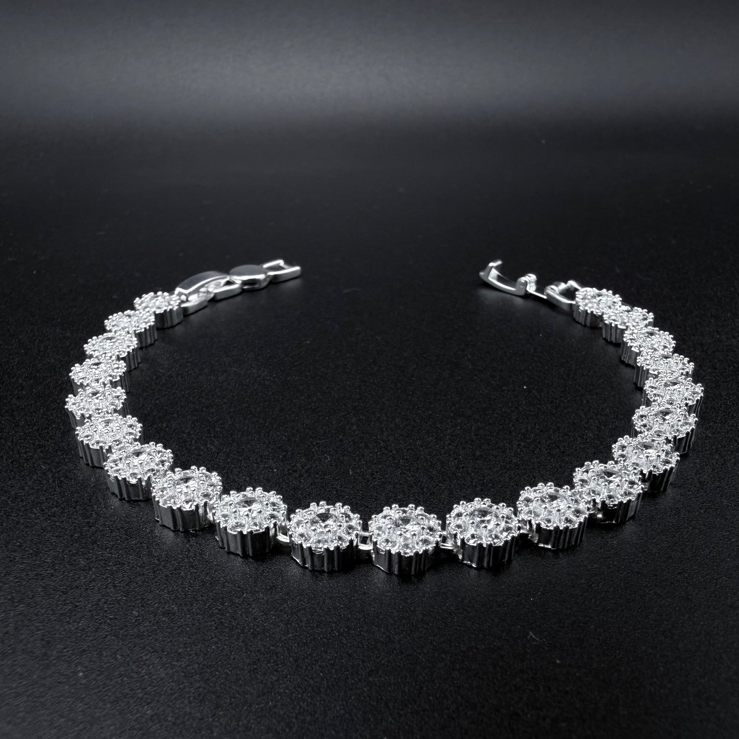 Pulsera Glam Circones Blancos Plata 925 – Silver Ice 04