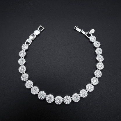 Pulsera Glam Circones Blancos Plata 925 – Silver Ice 03