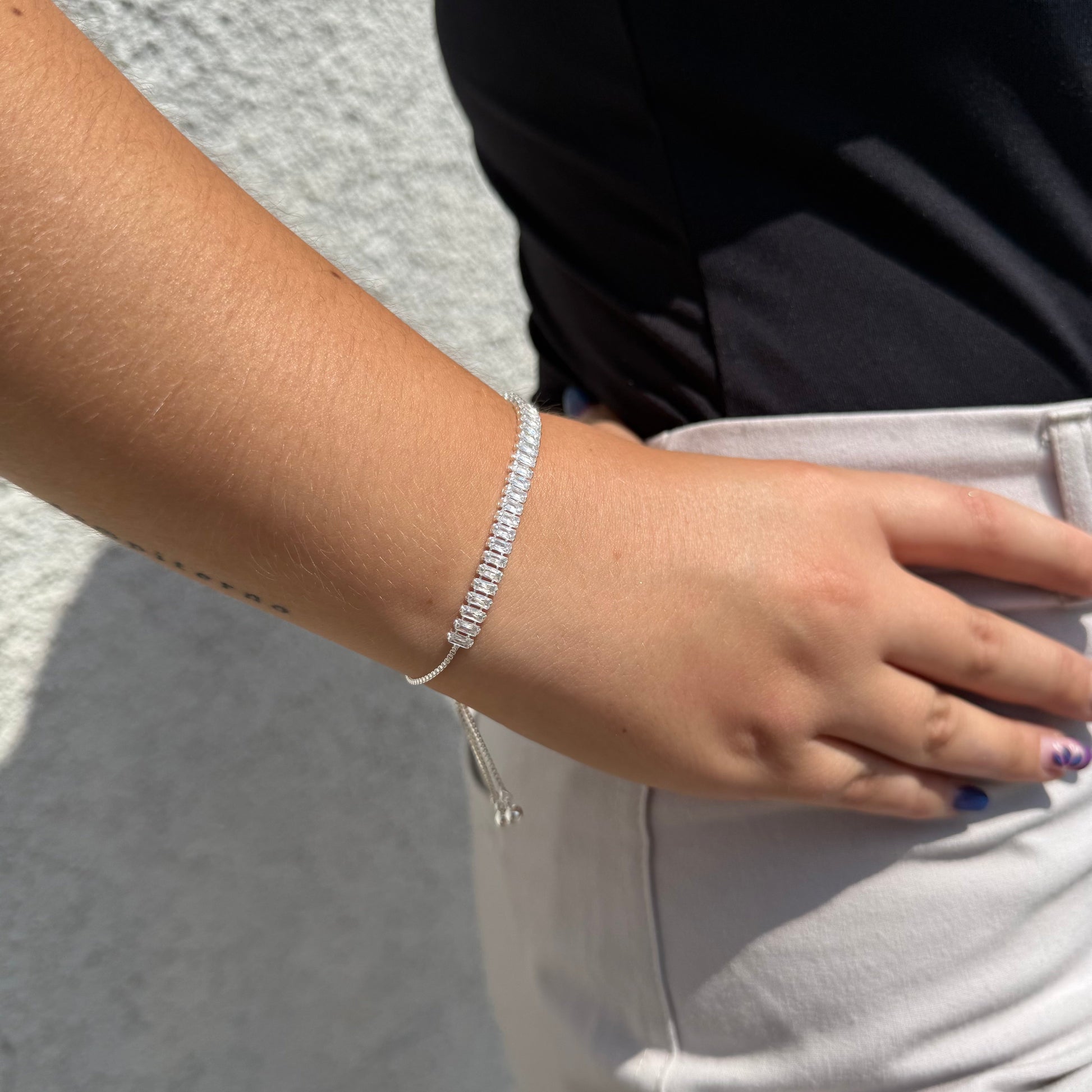 Pulsera Tennis Ajustable 5mm – Silver Ice 04