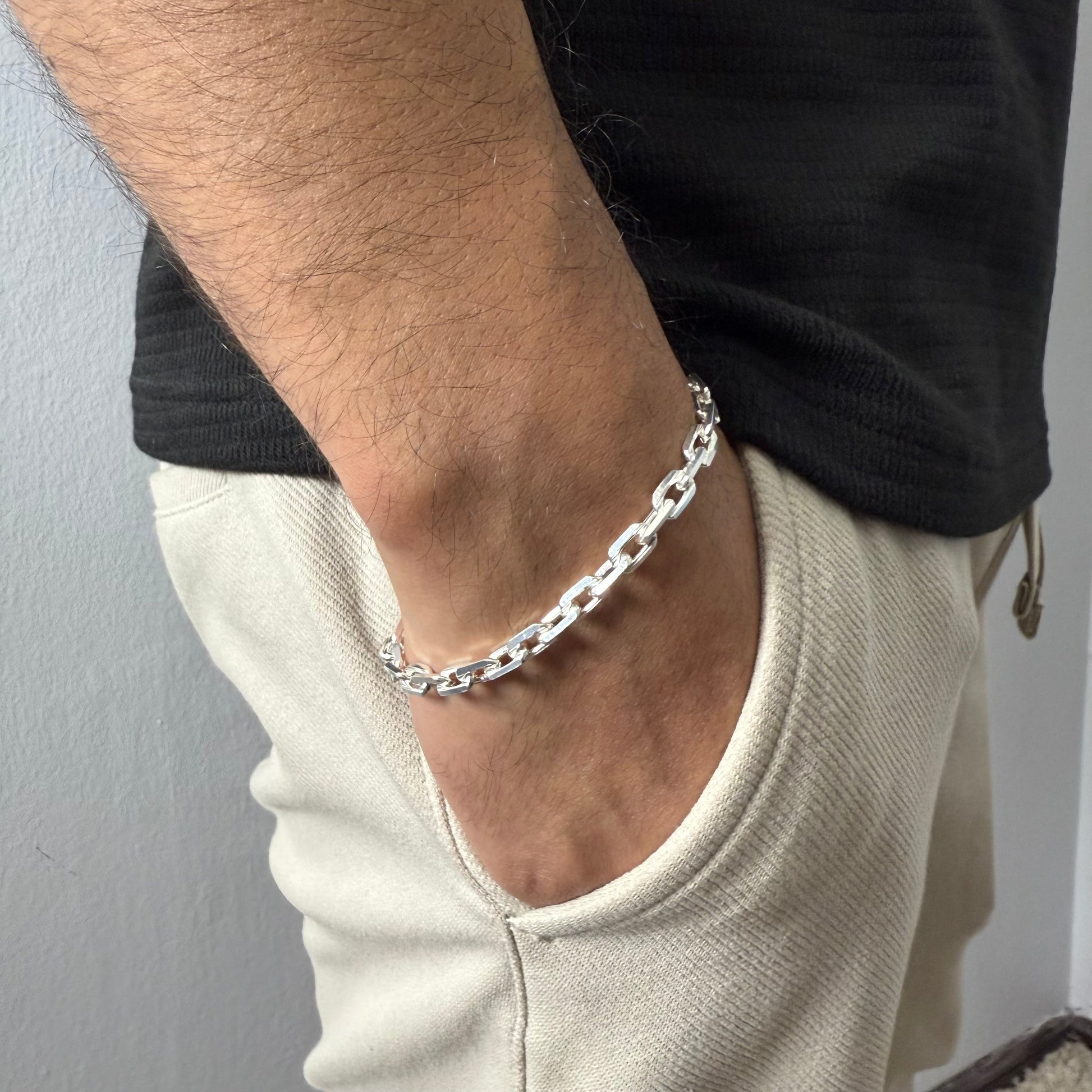 Pulsera Rolo Limada 6mm – Silver Ice 03