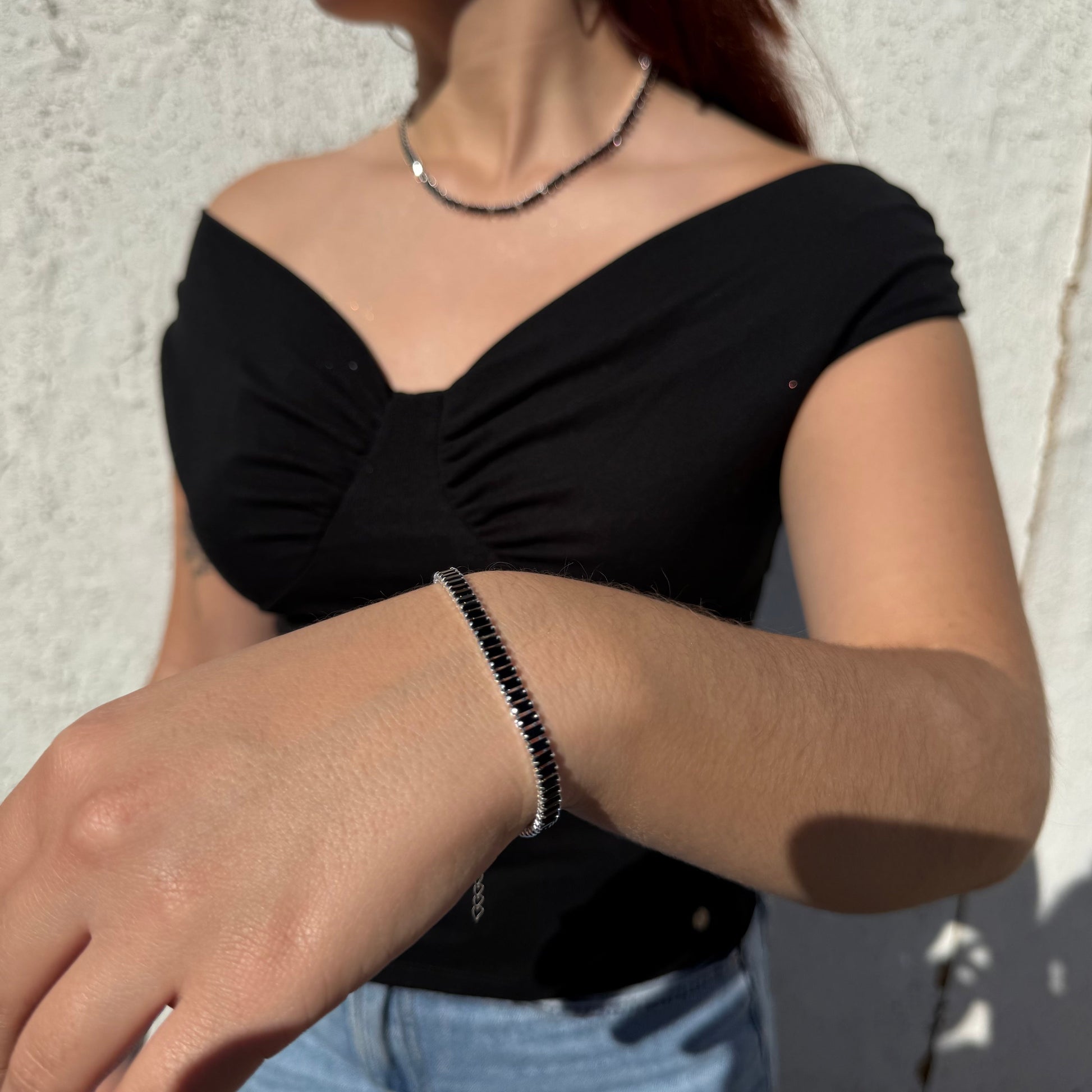 Pulsera Tennis Black Plata 925 - 4mm – Silver Ice 06