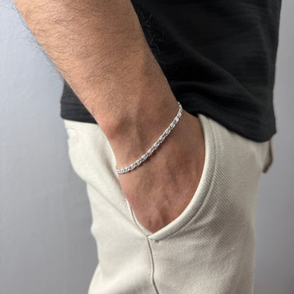 Pulsera Caracol - 4mm – Silver Ice 03