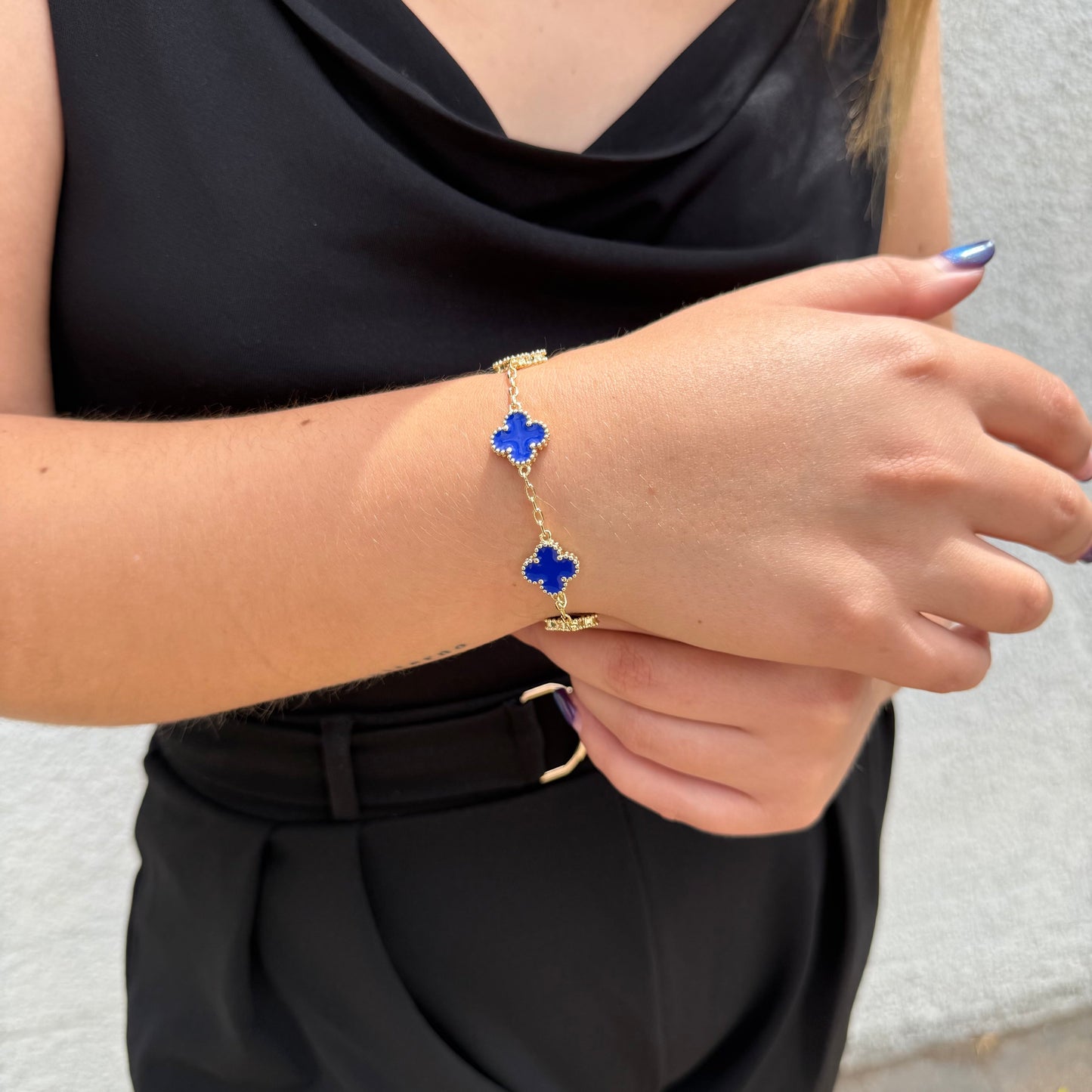 Pulsera Van Cleef Azul Dual Oro – Silver Ice 03