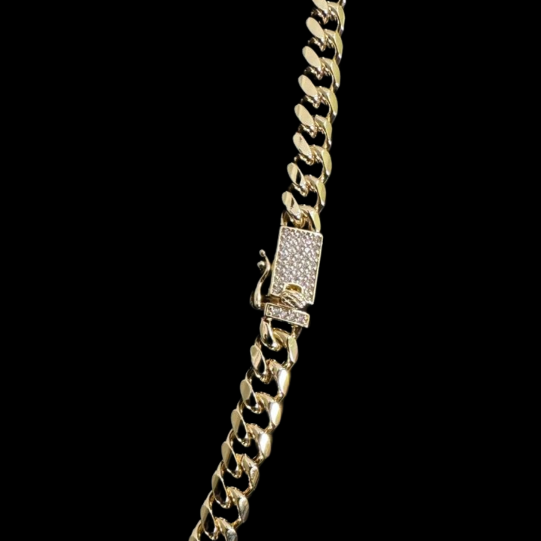Cadena Cubana Oro – 8 mm – Silver Ice 04