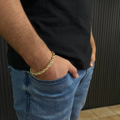 Pulsera Turbillón Oro – 6 mm – Silver Ice 02