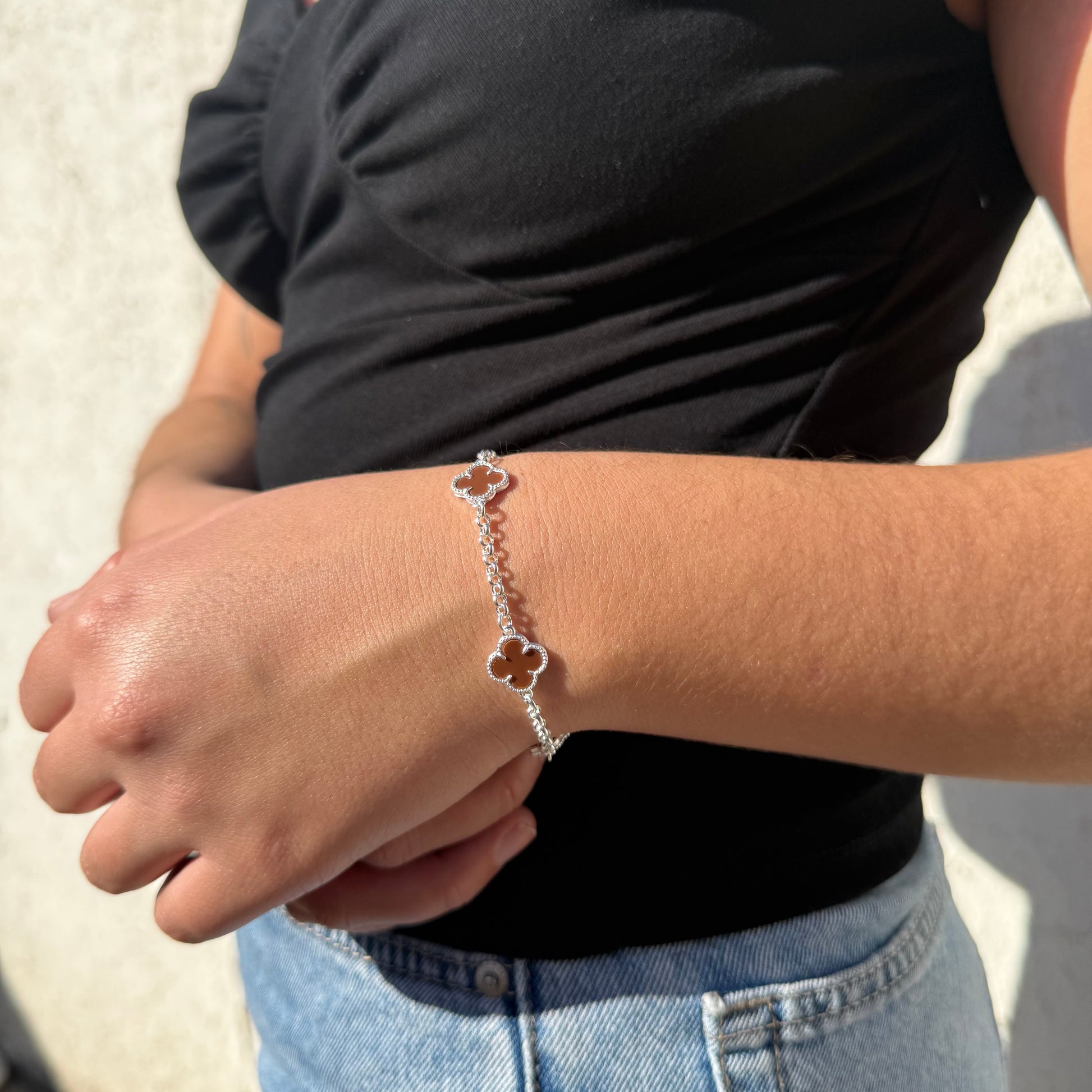 Pulsera Van Cleef Brown Plata 925 – Silver Ice 03