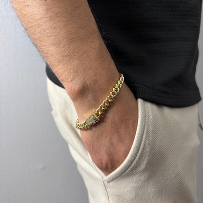 Pulsera Cubana Oro – 8 mm – Silver Ice 03