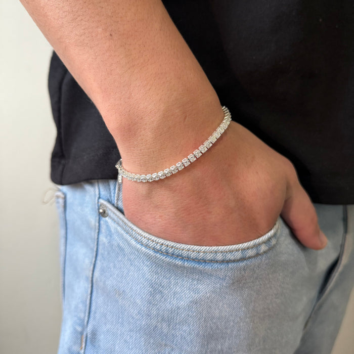 Pulsera Tennis con Circones 3,5mm – Silver Ice 02