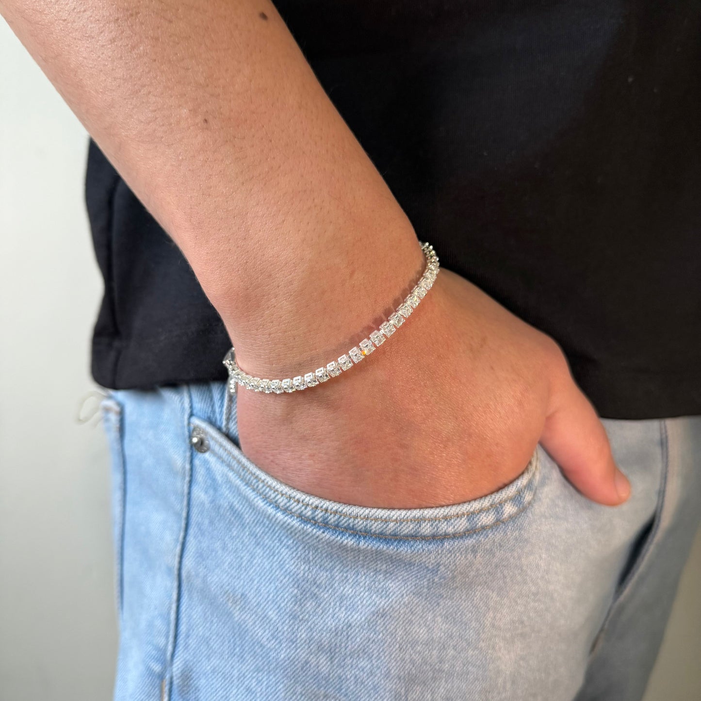 Pulsera Tennis con Circones 3,5mm – Silver Ice 03