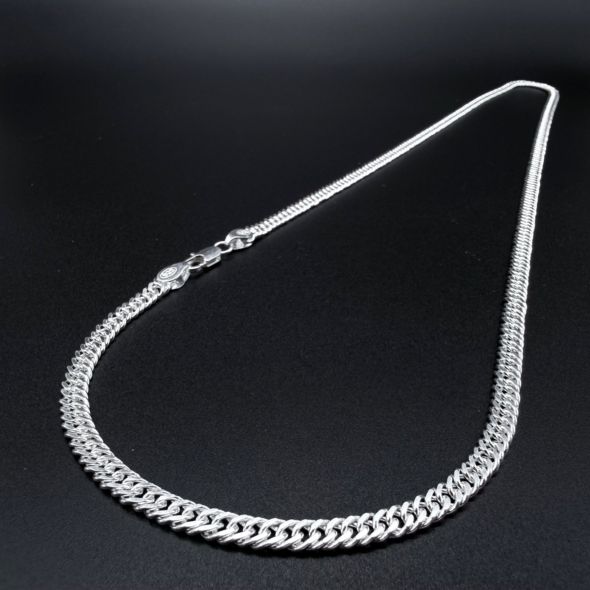 Cadena Triple Grumet 4mm – Silver Ice 02