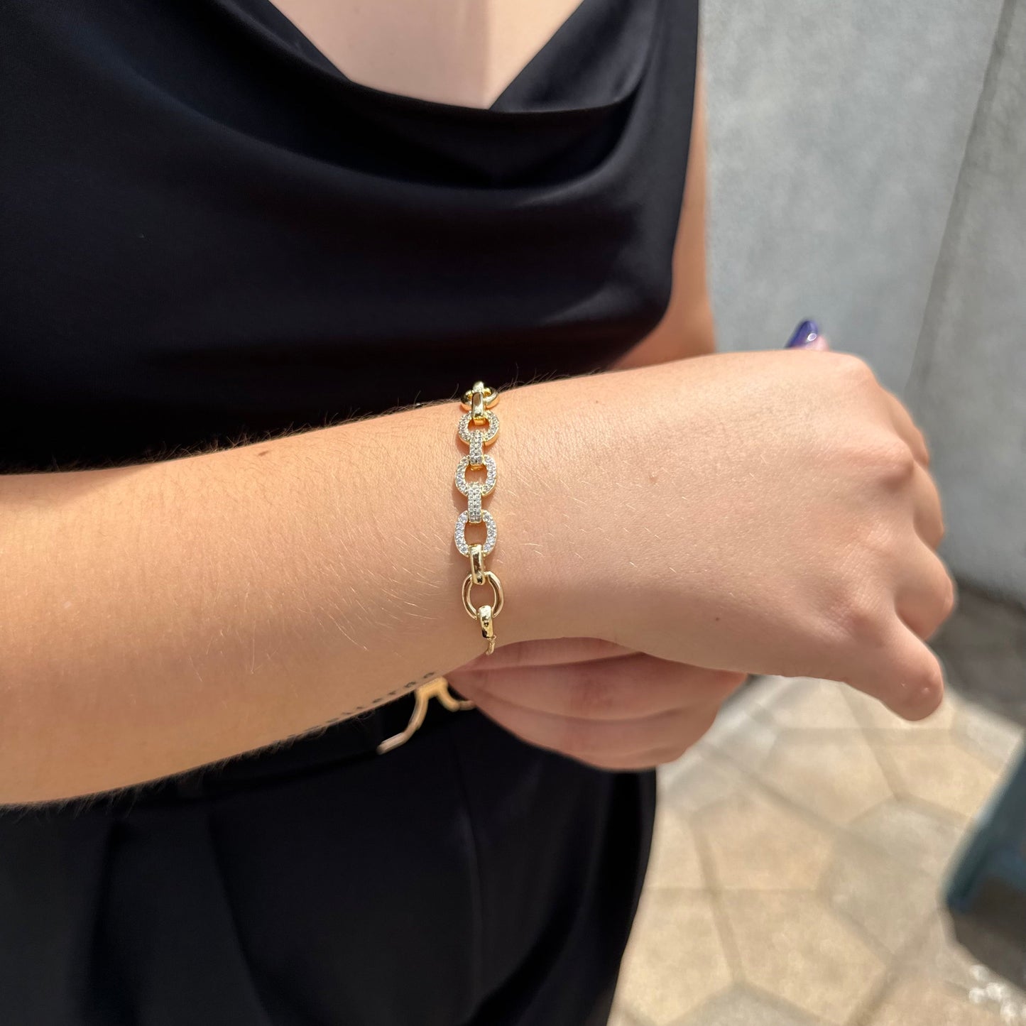 Pulsera Eslabones Oro – Silver Ice 04