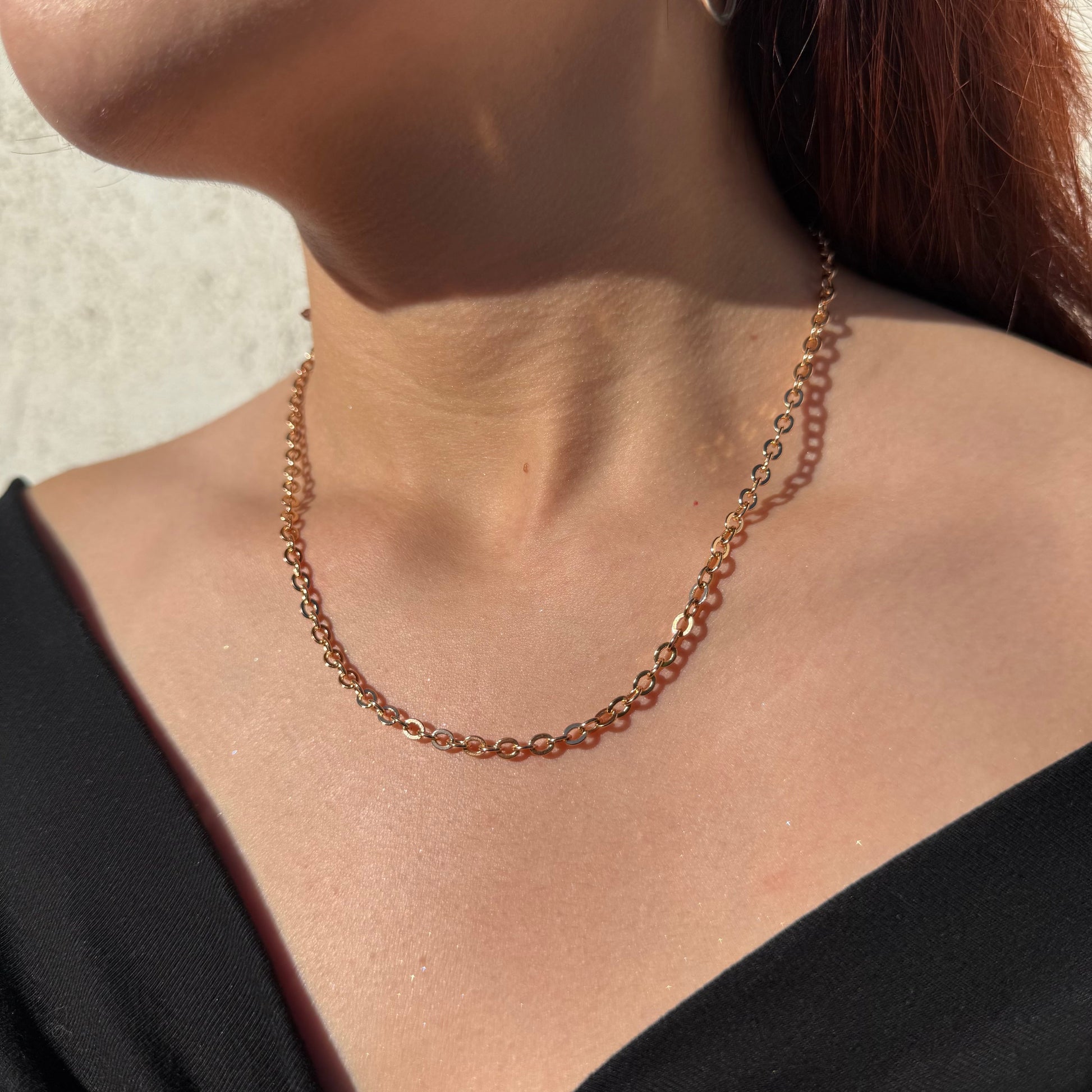 Cadena Eslabón Ovalado Oro Rosa – Silver Ice 02